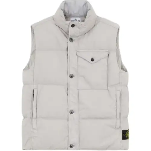 STONE ISLAND Vests Unisex Gray Stand Collar Moderate Other
