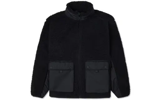 Converse Velvet Jackets Men's Black Stand Collar Moderate