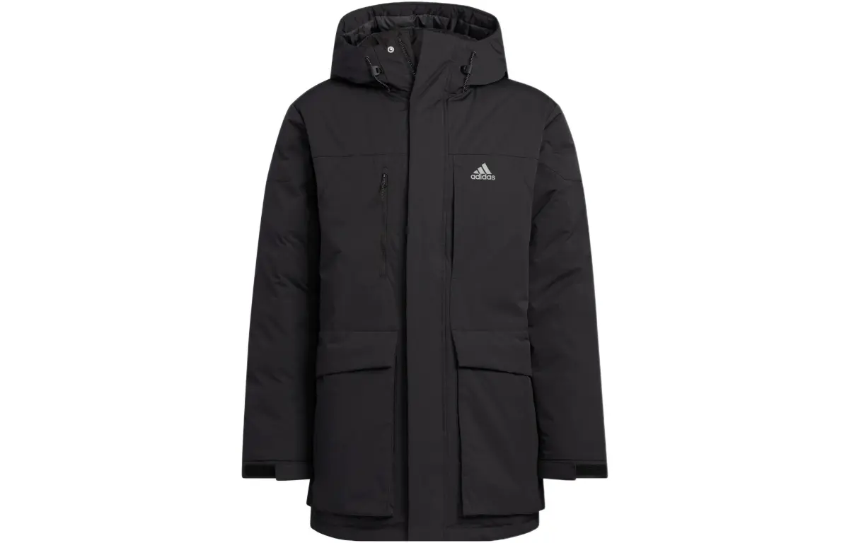 Adidas Down Jackets Men's Black Hooded Thickened