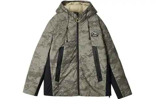 Skechers Sports Life Collection Down Jackets Men's Light Khaki Camouflage Hooded Moderate Other