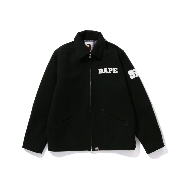 Мужская куртка A BATHING APE FW23 MELTON ZIP JACKET (черная) — фото 3