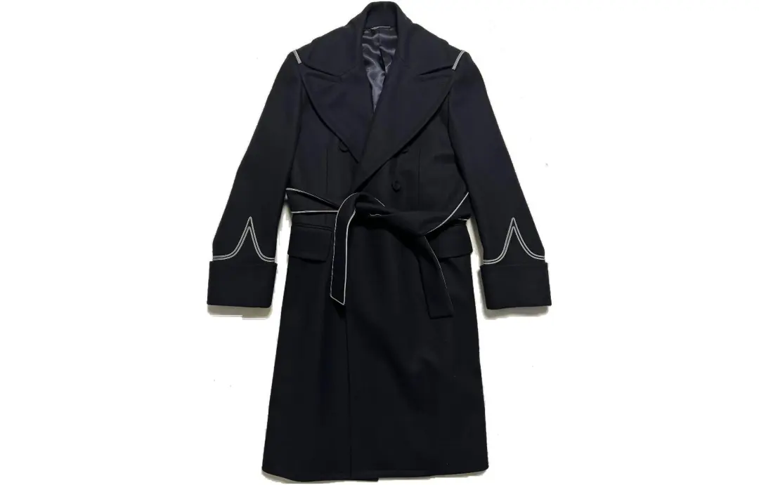 DIOR Coats Men's Black Lapel Moderate Straight Fit