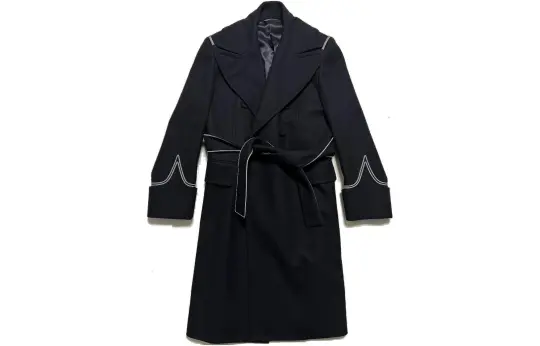DIOR Coats Men's Black Lapel Moderate Straight Fit