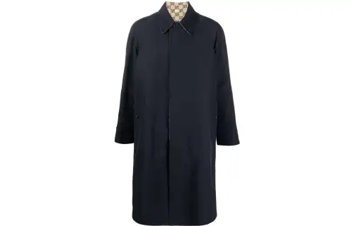 GUCCI Monogram Print Reversible Trench Coat