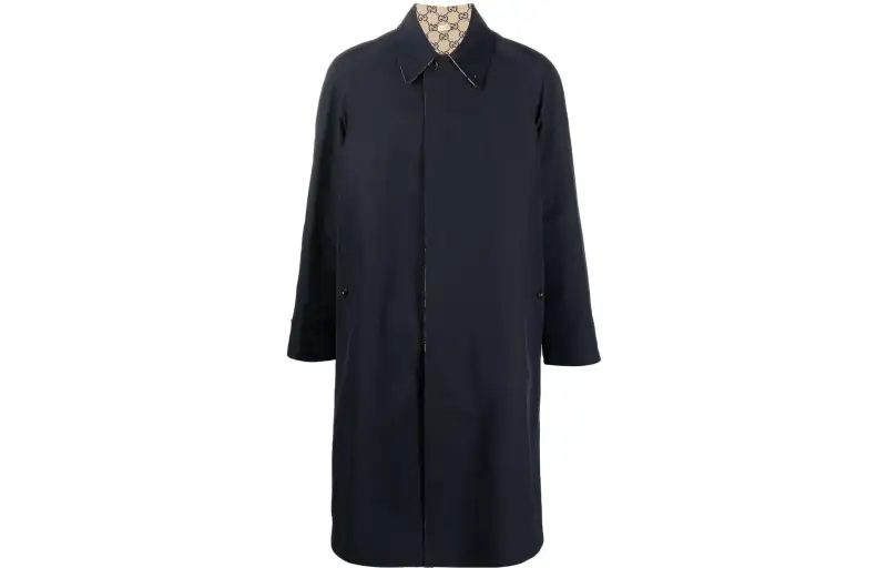 GUCCI Monogram Print Reversible Trench Coat