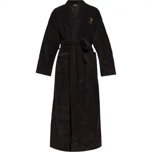 Balenciaga Embroidered-logo Wrap Coat