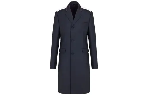 DIOR Quarterly New Products Coats Men's Blue Lapel Moderate Straight Fit