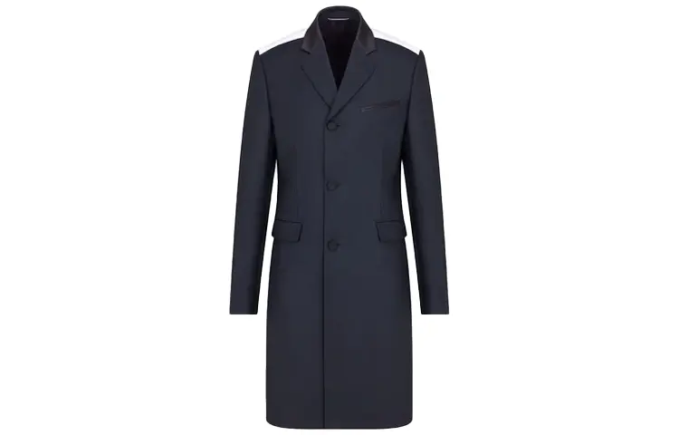 DIOR Quarterly New Products Coats Men's Blue Lapel Moderate Straight Fit