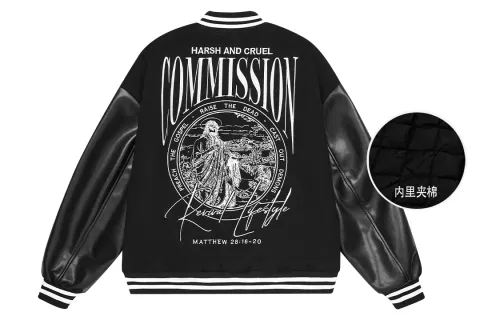 HARSH AND CRUEL Baseball Jerseys Unisex Baseball Collar Thickened Straight Fit