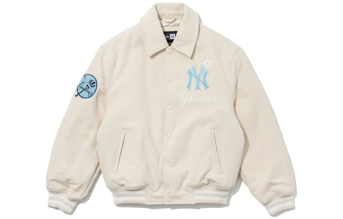 New Era Jackets Unisex Ecru Lapel Moderate Other