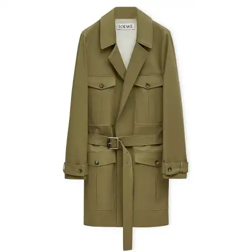 LOEWE FW24 Coat Men's Khaki Green
