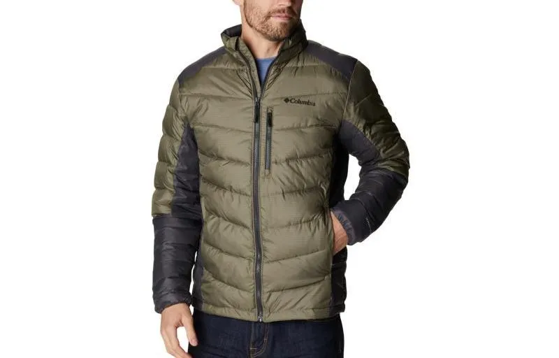 Columbia Puffer Jackets Men's Stone Green Stand Collar Moderate Other