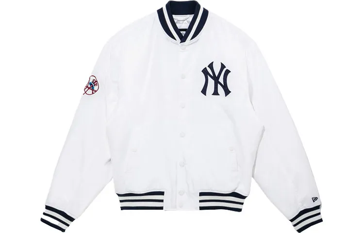 New Era Baseball Jacket Unisex White