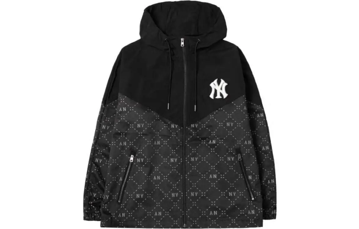 MLB New York Yankees Jackets Unisex Black Hooded (Non-detachable) Moderate Straight Fit