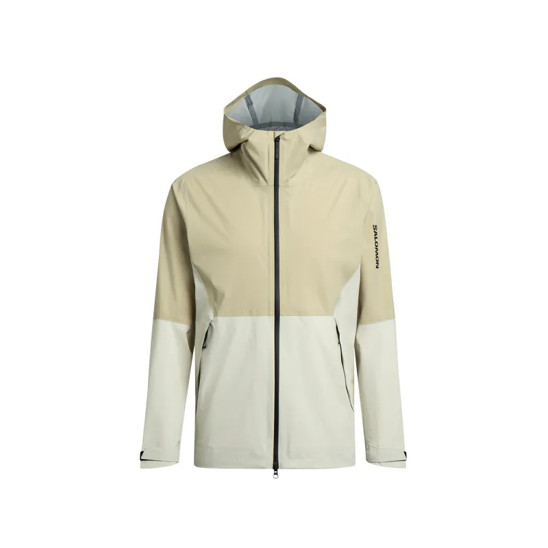 SALOMON OUTERPATH Breathable, Abrasion Resistant, Waterproof, And Windproof Windbreaker Jacket Men's White Pepper