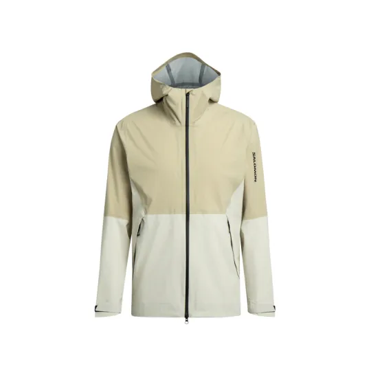 SALOMON OUTERPATH Waterproof, Windproof, Breathable, And Abrasion Resistant Windbreaker Jacket Men's White Pepper