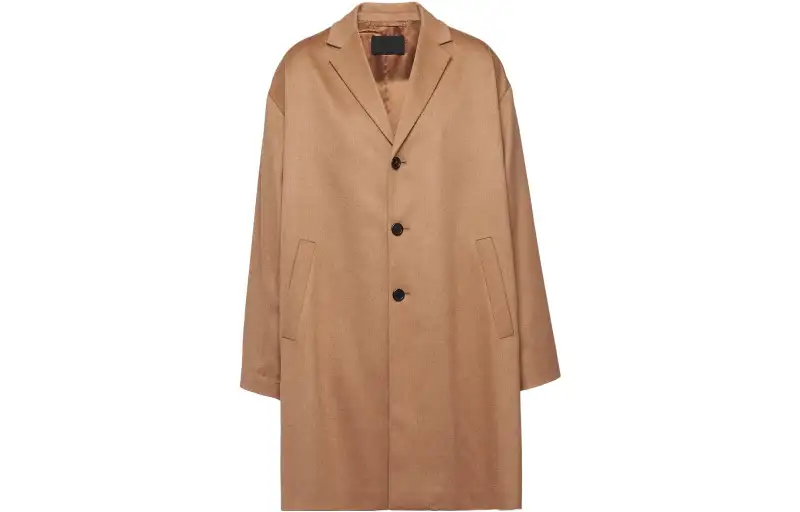 PRADA Triangle-logo Camel-hair Coat