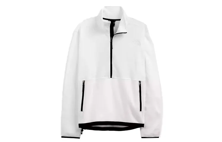 THE NORTH FACE Velvet Jackets Men's White Stand Collar Moderate Straight Fit