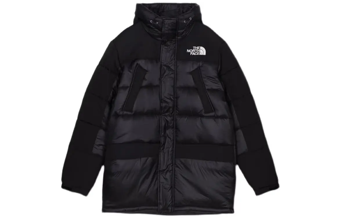 THE NORTH FACE HIMALAYAN Logo Print Pattern Hidden Zippers Fleece Lined Thermal Down Jacket Men's Black