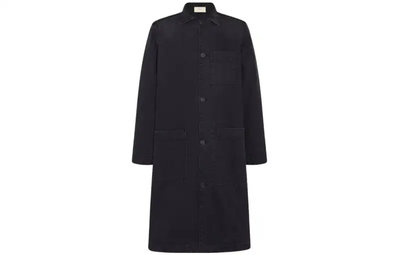THE ROW Coats Men's Black Lapel Moderate Straight Fit