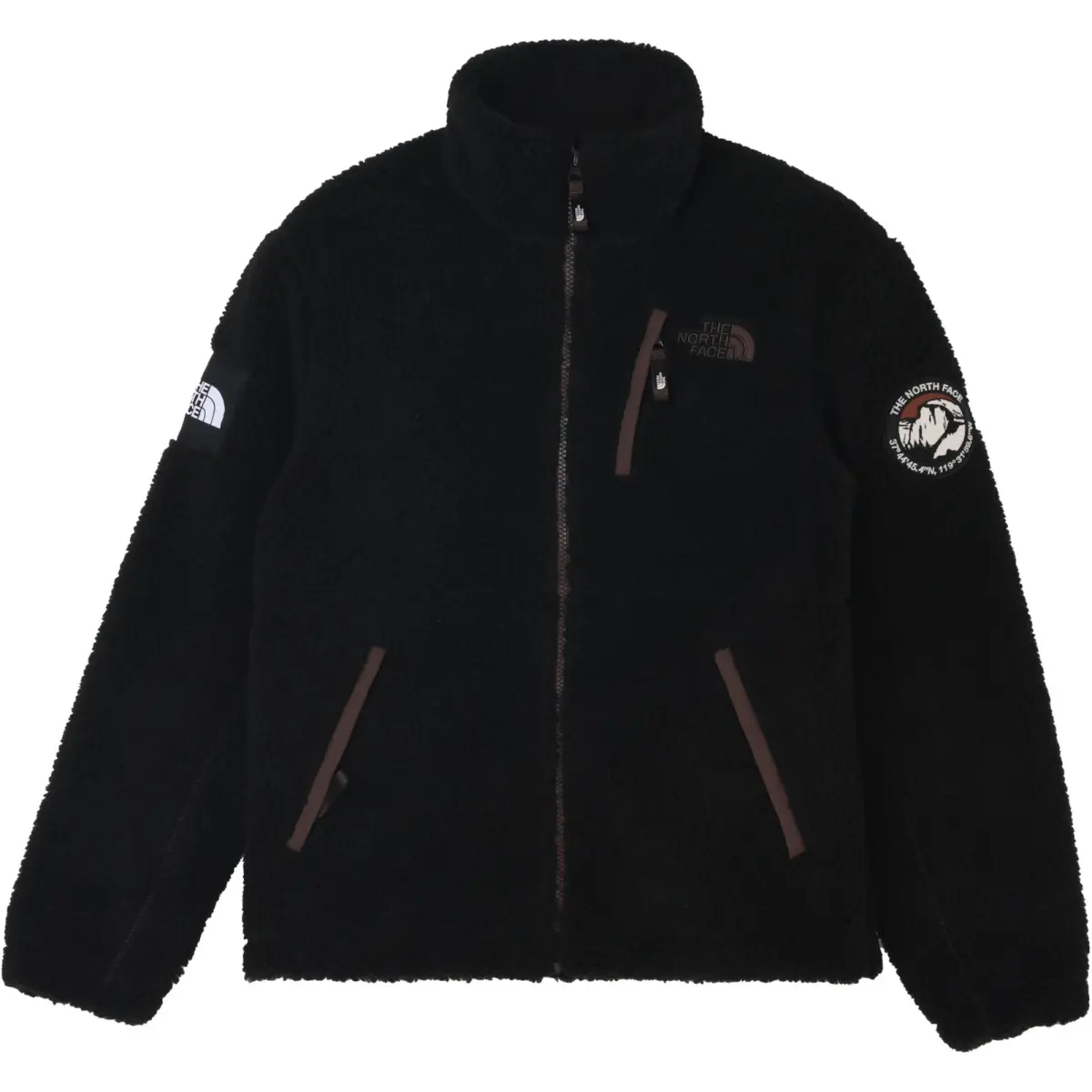THE NORTH FACE Polar Fleece Stand Collar Thermal Fleece Lined Jacket Unisex Black