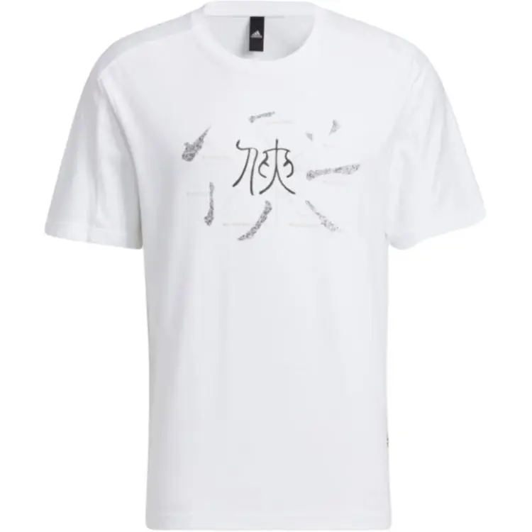 Adidas T-Shirts Men's White Crew Neck Moderate Straight Fit