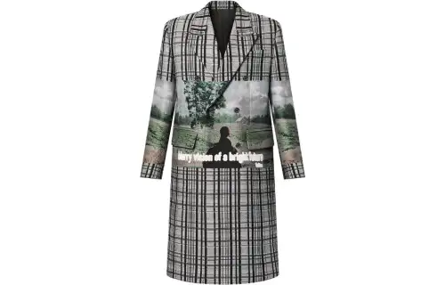 LOUIS VUITTON Wool Jacquared Double Breasted Coat