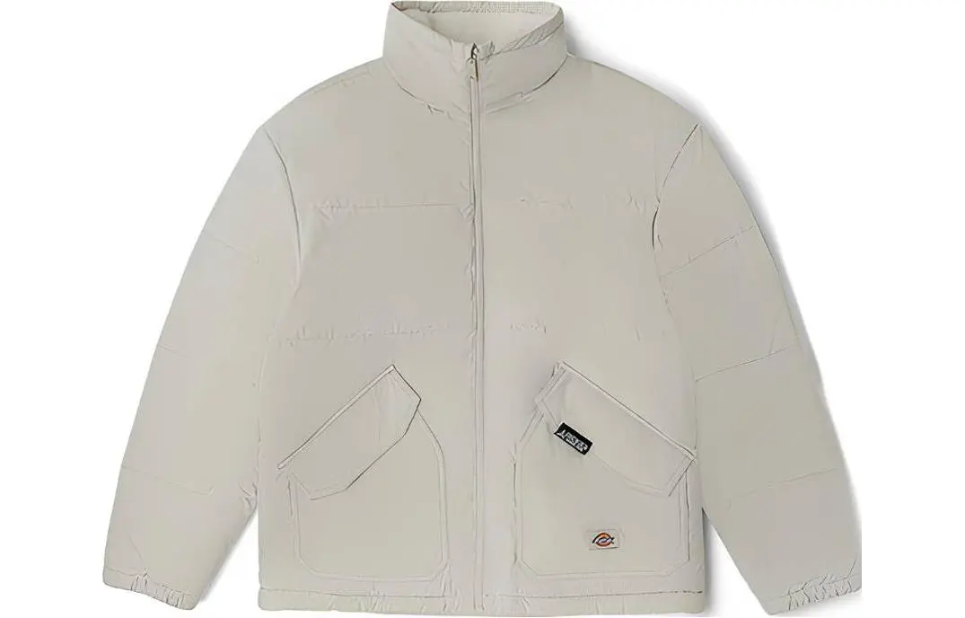 Dickies Down Jackets Unisex Cream Stand Collar Moderate Down Jacket