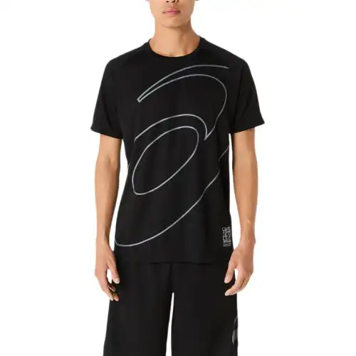 ASICS T Shirts Men's Black Crew Neck
