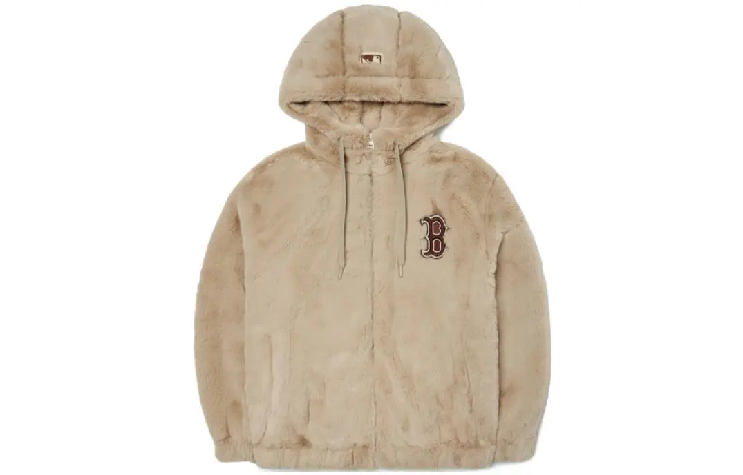 MLB Velvet Jackets Unisex Khaki Hooded (Non-detachable) Moderate