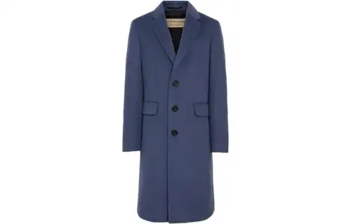 Burberry Coats Men's Blue Lapel Moderate Straight Fit