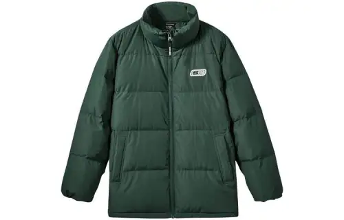 Skechers Down Jackets Unisex Estate Green/00X9 Stand Collar Moderate Other