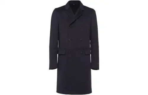 PRADA Coats Men's Black Lapel Moderate Straight Fit