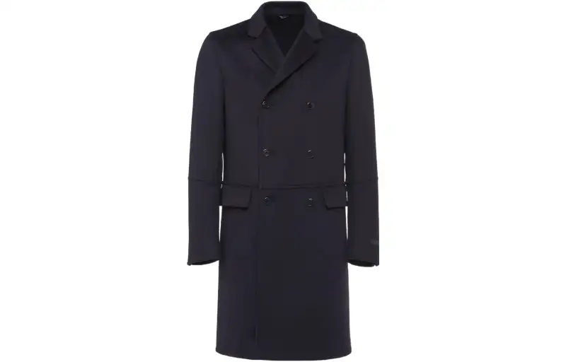 PRADA Coats Men's Black Lapel Moderate Straight Fit