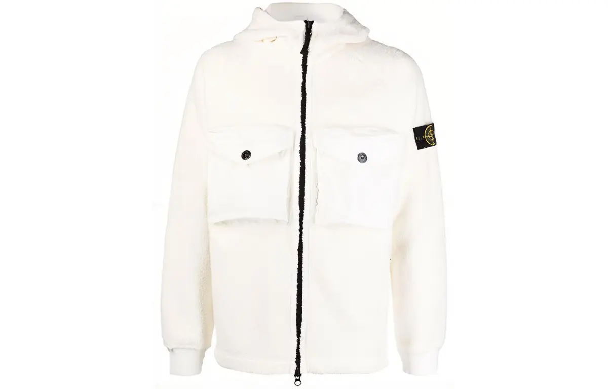 STONE ISLAND FW21 Velvet feel Coat Men's White