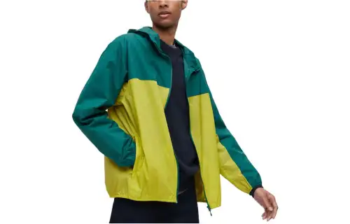 UNIQLO Sun Protection Clothing Unisex Yellow Green Color Block Hooded Moderate