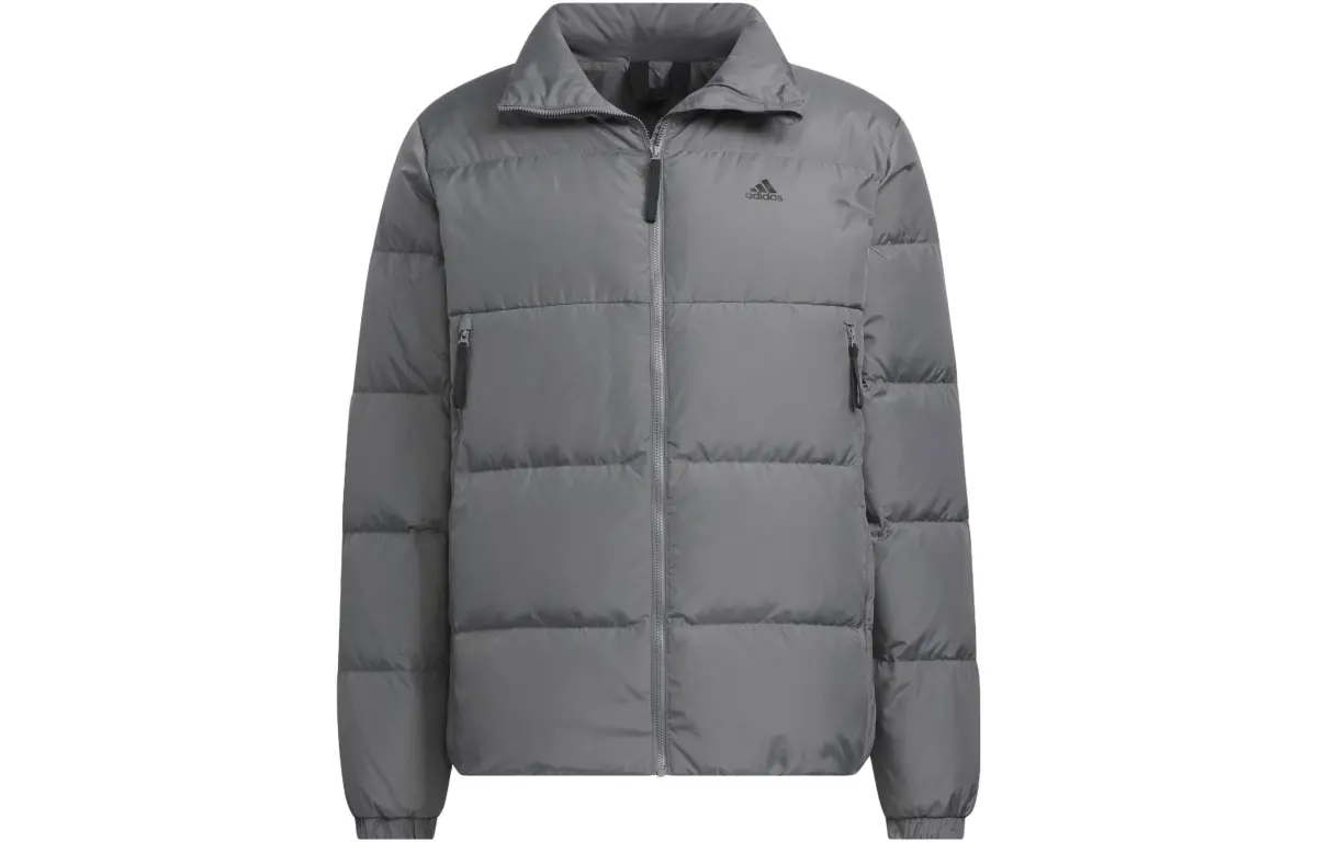 Adidas Down Jackets Men's Gray Stand Collar Moderate Other
