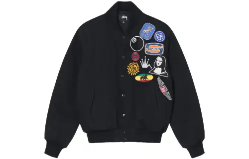 Stussy Baseball Jacket Men's Black