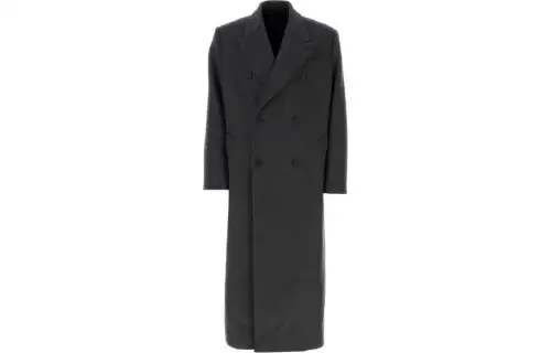PRADA Coats Men's Gray Lapel Moderate Straight Fit