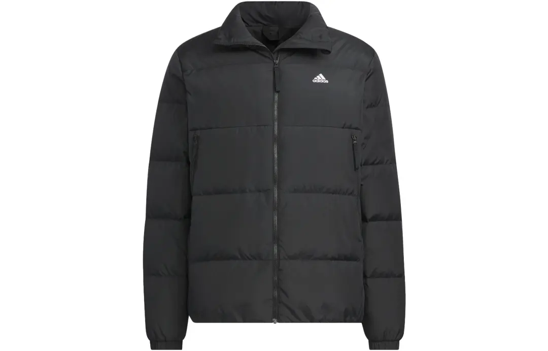 Adidas Down Jackets Men's Black Stand Collar Moderate Quilted Down Jacket