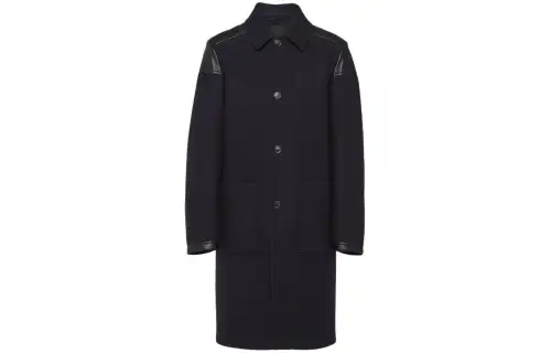 PRADA Coats Men's Marine Blue Lapel Moderate