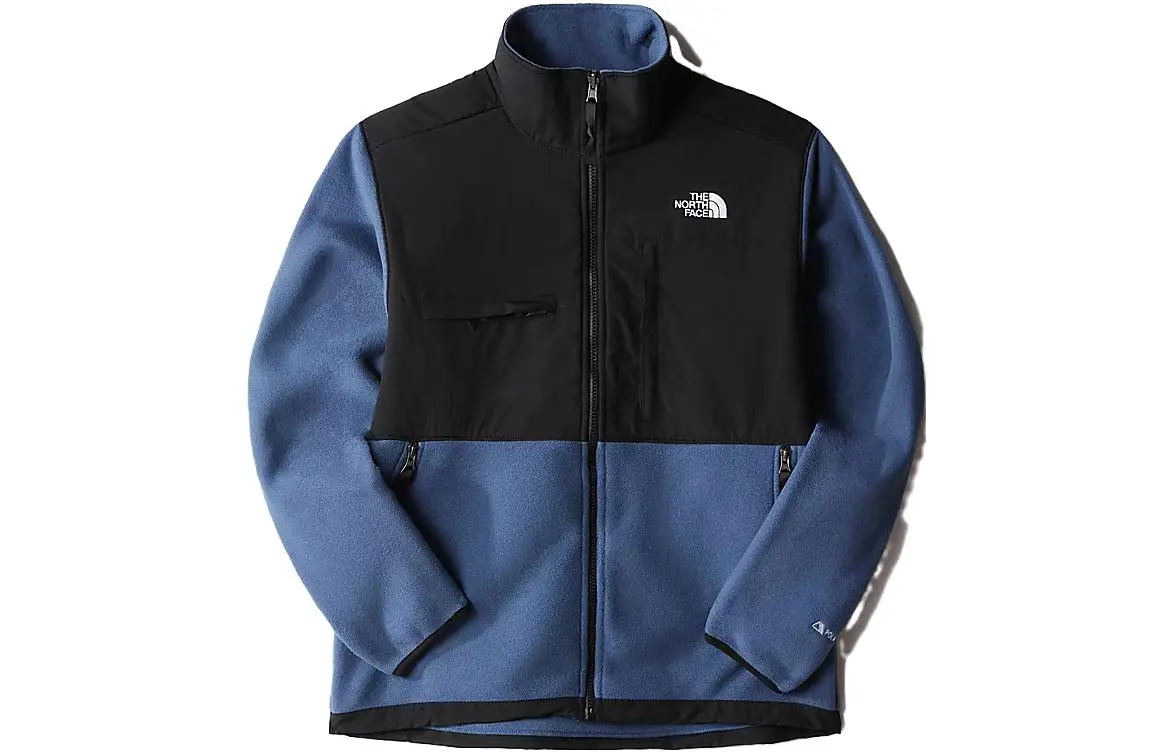 THE NORTH FACE Velvet Jackets Men's Dark Blue Stand Collar Moderate
