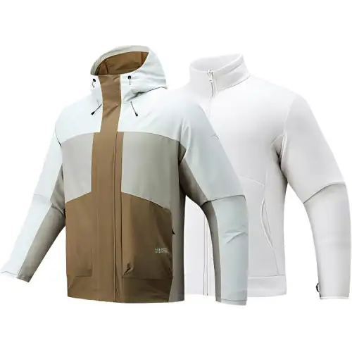 Anta Jackets & Coats Men's Wheat Grain Gray/Plaster/Date Paste Brown