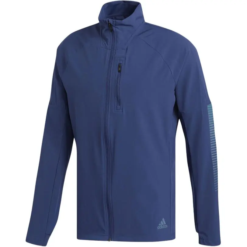 Adidas Jackets Men's Blue Stand Collar Moderate Straight Fit