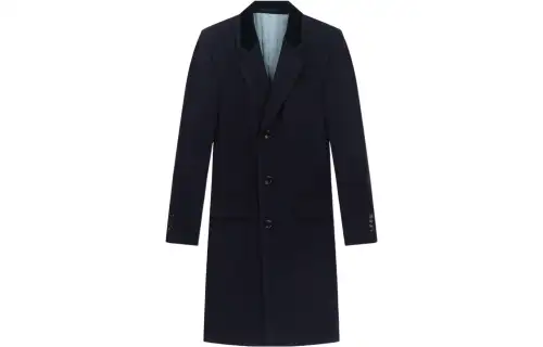 GUCCI Coats Men's Black Suit Collar Moderate Straight Fit