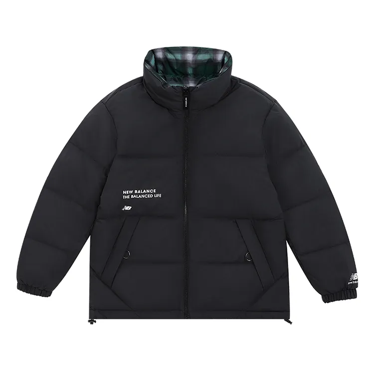 New Balance Down Jackets Unisex Black Stand Collar Moderate
