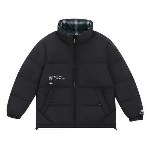 New Balance Down Jackets Unisex Black Stand Collar Moderate