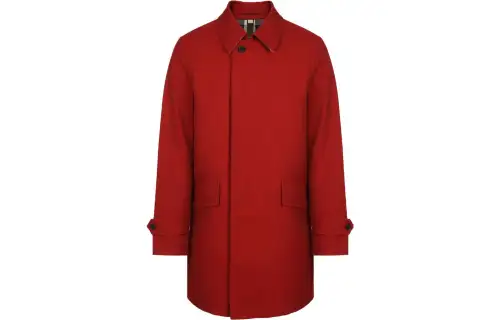 Burberry Coats Men's Red Lapel Moderate Straight Fit