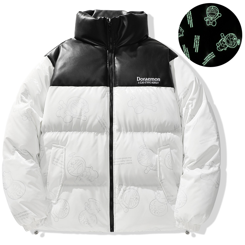Doraemon Puffer Jackets Unisex Stand Collar Thickened Padded Puffer Jacket