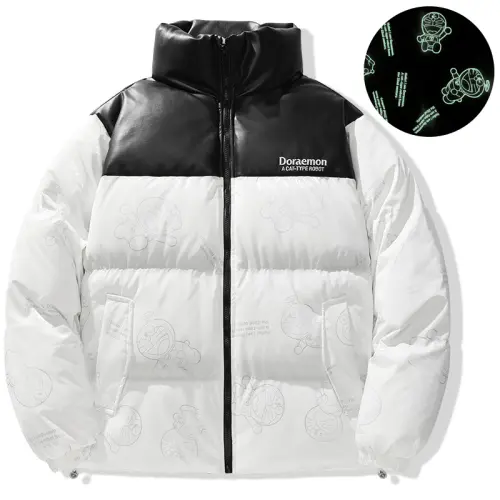 Doraemon Puffer Jackets Unisex Stand Collar Thickened Padded Puffer Jacket